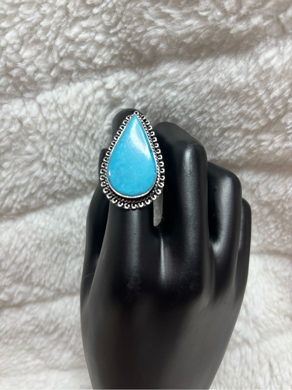 Tibetan Turquoise 925 Silver Large Southwest Ring New Size 7